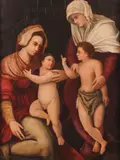 Carlo Portelli, The Virgin and Child with St. Elizabeth and Infant St. John, Oil on wood panel