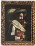 P. Gabrini, Cavalier Smoking Pipe, Oil on canvas