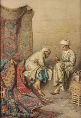 Francesco Ballesio, The Carpet Seller, Watercolor