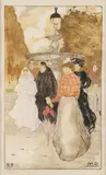 Maurice Delcourt, Place Saint Georges, Color woodcut and soft ground etching on paper
