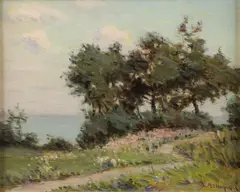 Luther E. van Gorder, A Summer Day on Catawba Island Lake Erie, Oil on board