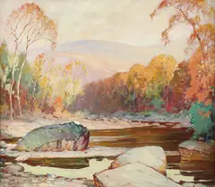 Glenn Crawford Sheffer, New Hampshire Landscape -Near Jackson, Oil on canvas