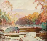 Glenn Crawford Sheffer, New Hampshire Landscape -Near Jackson, Oil on canvas