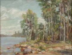 Alma Held, Summer Landscape Near Water, Oil on canvas