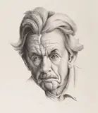 Self Portrait by Thomas Hart Benton, Lithograph on wove paper with deckled edges from an edition of 100, sold Jun 2025