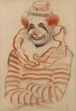 John Steuart Curry, Portrait of Renowned Clown Felix Adler, Charcoal and Conte crayon on paper