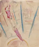 John Steuart Curry, Trapeze Performers, Watercolor and gouache on paper