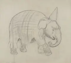 Circus Elephant by John Steuart Curry, Pencil on paper, sold Jun 2025