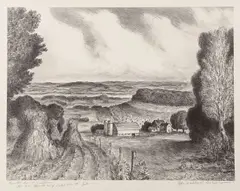 John Steuart Curry, The Valley of the Wisconsin, Lithograph on Rives paper from an edition of 250