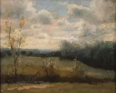 Dwight Williams, Gray Day Cazenovia NY, Oil on board