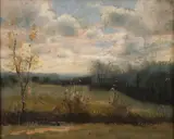 Dwight Williams, Gray Day Cazenovia NY, Oil on board