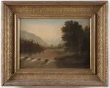 Hudson River School, Landscape with Stream, Oil on canvas