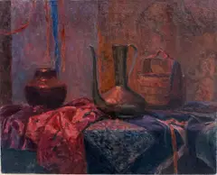 Alma Held, Still Life with Copper Vessels, Oil on canvas