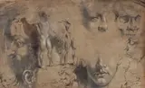 Conger Metcalf, Anatomical Studies, Graphite, pen and ink, wash, and gouche on paper