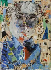 Man Smoking by Zero Mostel, Oil on board, sold Jun 2025