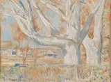 Childe Hassam, Rural Fall Landscape, Pastel on paper