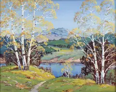 Ernest Fredericks, White Birches, Oil on canvas