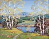 Ernest Fredericks, White Birches, Oil on canvas