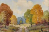 Ernest Fredericks, Fall Landscape, Oil on canvas