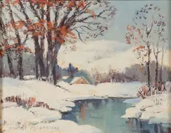 Ernest Fredericks, The Glory of Winter Near Catskill N.Y., Oil on canvas