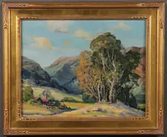 Adolph Heinze, Spring Landscape in the Foothills, Oil on canvas