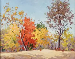 Walter Kumme, Colorful Autumn Landscape, Oil on canvas
