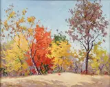 Walter Kumme, Colorful Autumn Landscape, Oil on canvas