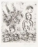 Marc Chagall, Le Village et le Grand Bouquet, Etching on paper
