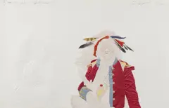 Ed Morgan, Spirit Owner, Embossing and fabric on paper