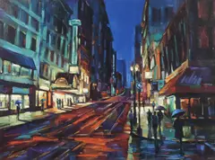 Michael Flohr, Streets of Gold, Embellished giclee on canvas