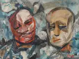 David Rosen, The Artist and Alter Ego, Oil on board