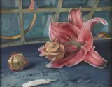 Gil Bruvel, Still Life with Oriental Lily, Oil on artist board