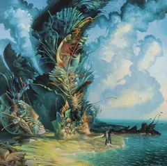 Gil Bruvel, Island Couple with Dog, Giclee on canvas