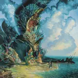 Gil Bruvel, Island Couple with Dog, Giclee on canvas