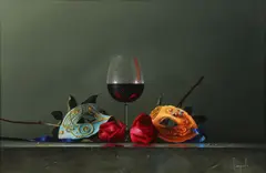 Dario Campanile, Il Re E La Regina, Oil on canvas