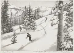 Maynard Reece, Powder Snow, Lithograph print