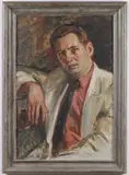 Charles Polowetski, Portrait of the artist Robert Philipp, Oil on canvas