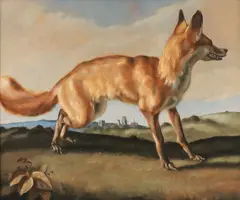 Jack J. Hartert, Fox on The Downs, Oil on Masonite