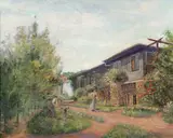 Cora A. van Eppe, Impressionistic Garden Scene, Oil on canvas