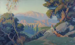 Joe Duncan Gleason, California Landscape, Serigraph on board