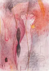 Emmi Whitehorse, Untitled “Pink Abstract”, Color lithograph on paper