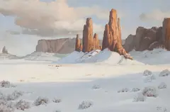 Robert H. Blair, Winter in Monument Valley, Oil on canvas