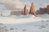 Robert H. Blair, Winter in Monument Valley, Oil on canvas