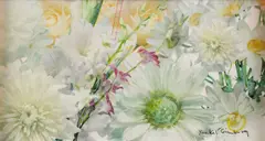 Study for Summer Fields by Yankel Ginzburg, Acrylic and pastel on wood, sold Jun 2025