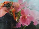 Yankel Ginzburg, Beautiful Young Woman With Grapes and Orchids