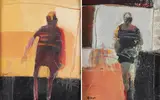 Mike Rivero, Hey! You got the Time? & Personage - a pair of paintings, Both oil on board