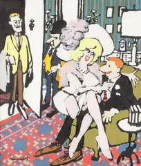 Bill Charmatz, Jeeves & The Greasy Bird, Gouache on board