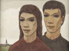 Georges Soteras, Young Husband and Wife, Oil on canvas