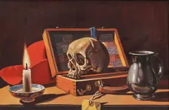 Jack J. Hartert, Memento Mori Still Life, Oil on board