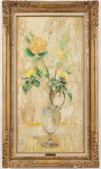 Le Pho, Fleurs, Oil on canvas